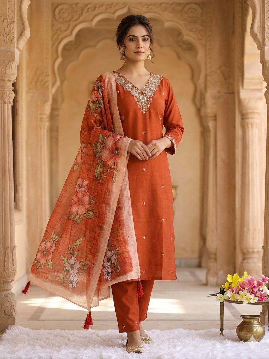 New Designers Kurti Pant Dupatta Set