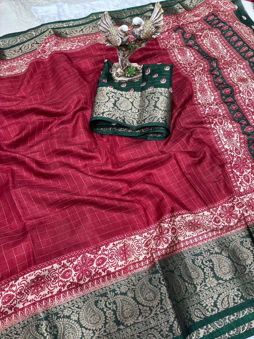 Enchanting soft Dola silk saree