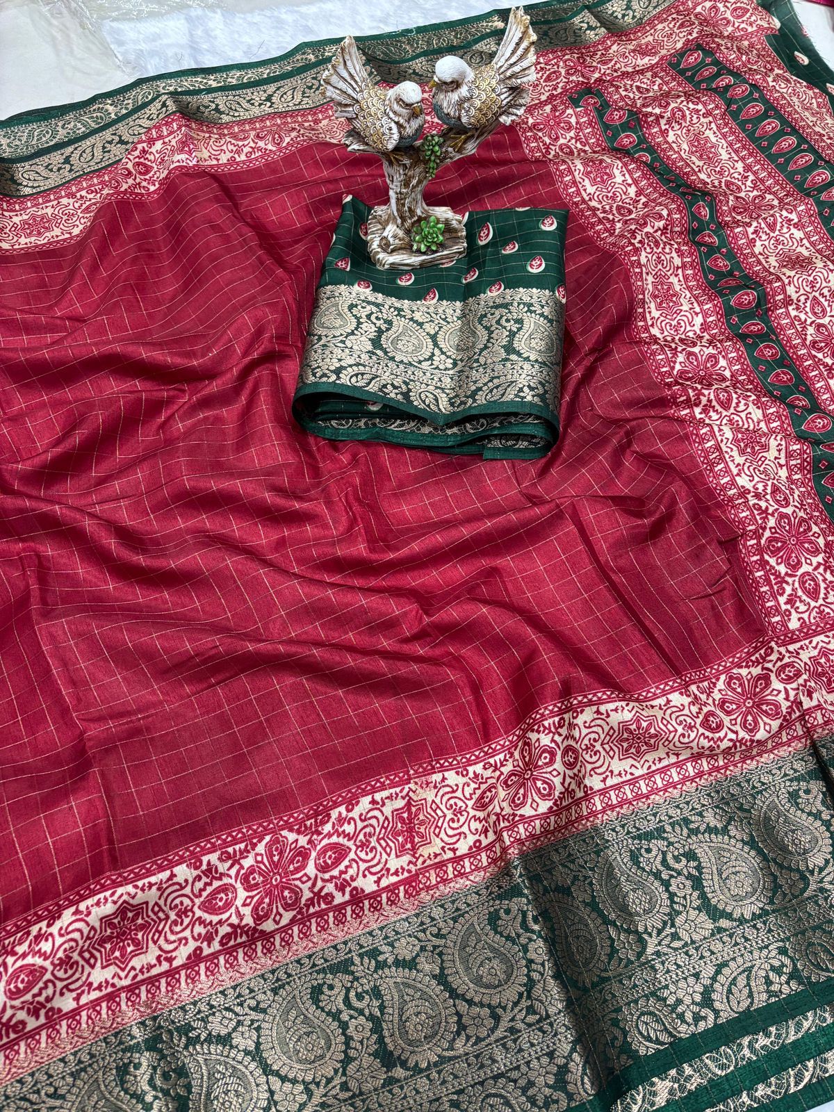 Enchanting soft Dola silk saree