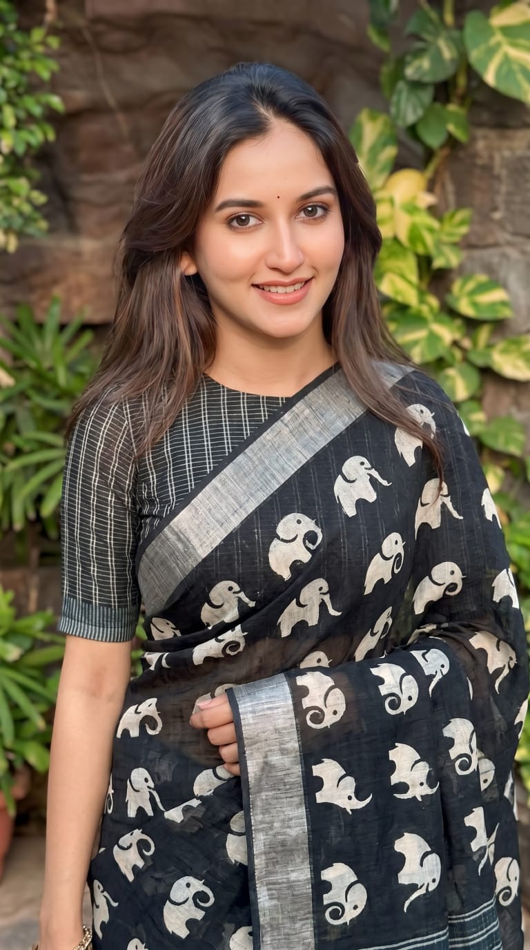 Fabric - Plain Linen Saree