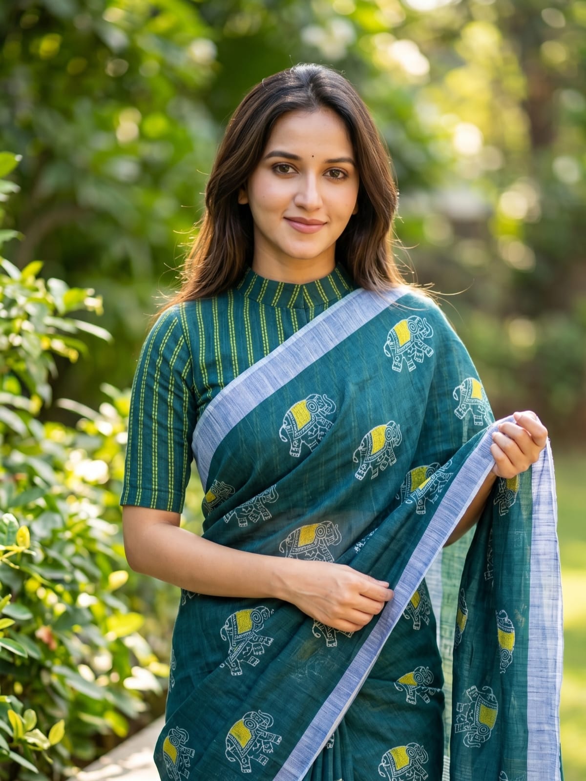 Fabric - Plain Linen Saree
