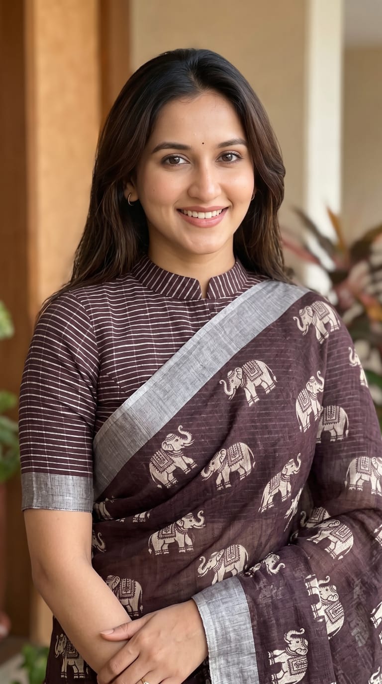 Fabric - Plain Linen Saree
