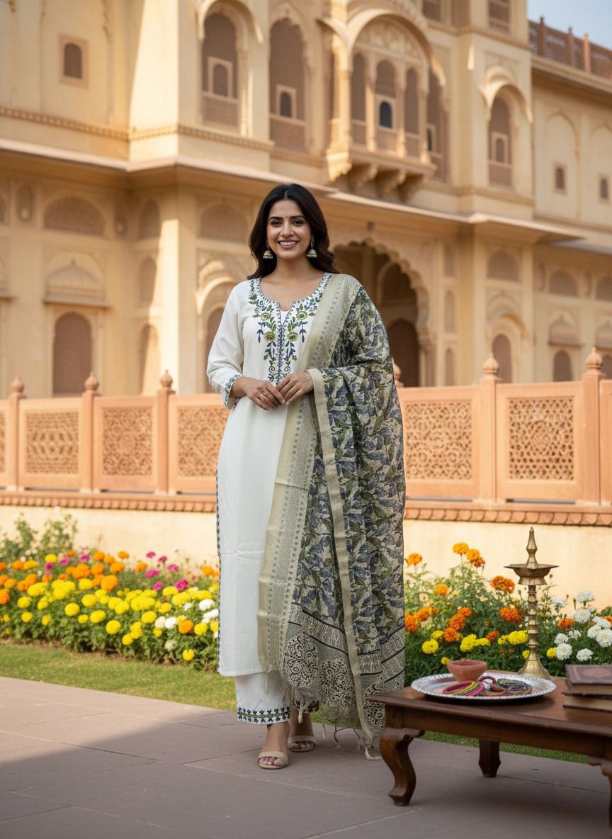 Designers Kurti Pant Dupatta Set